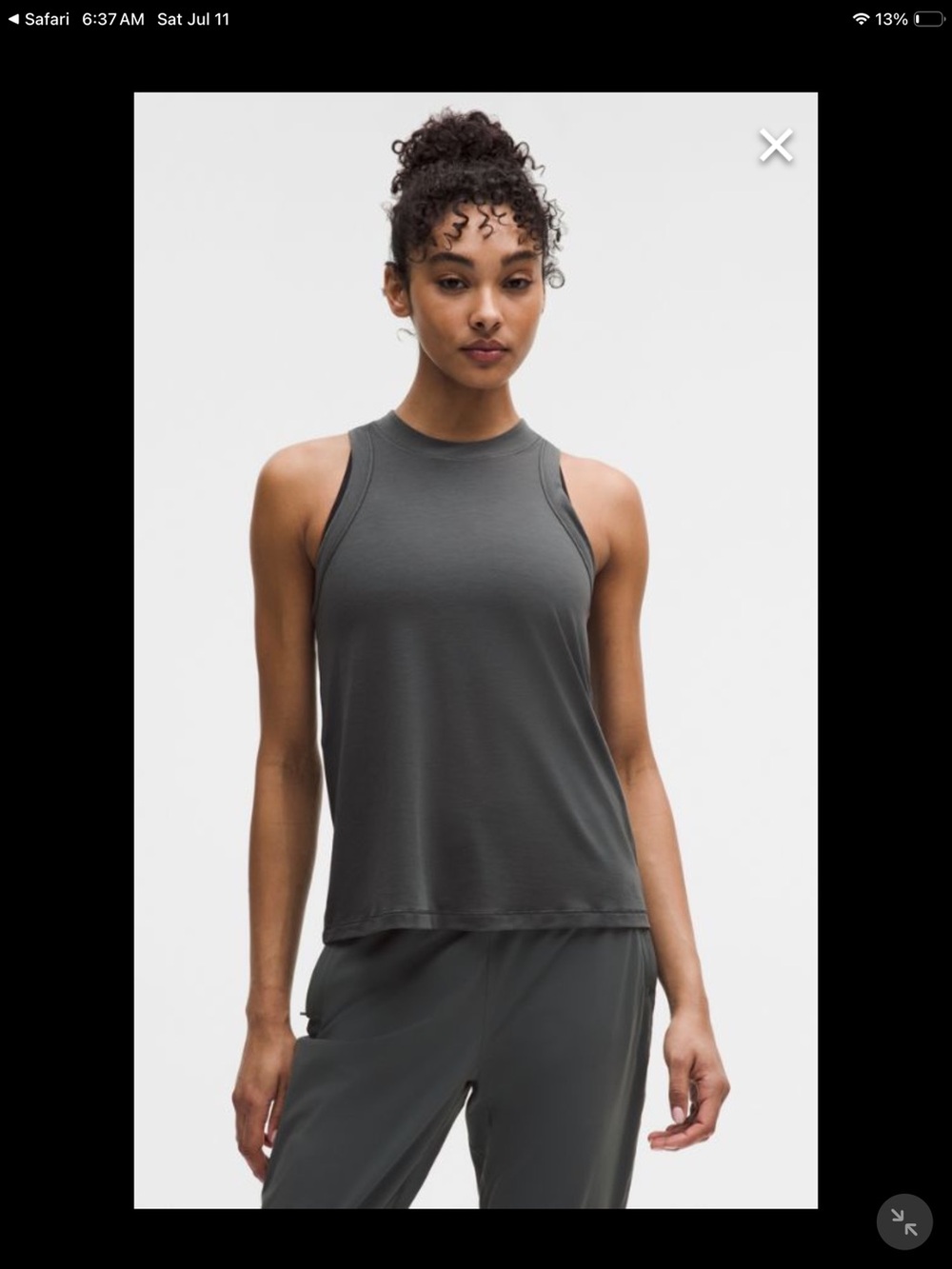 Lululemon jersey training tank | size 14
